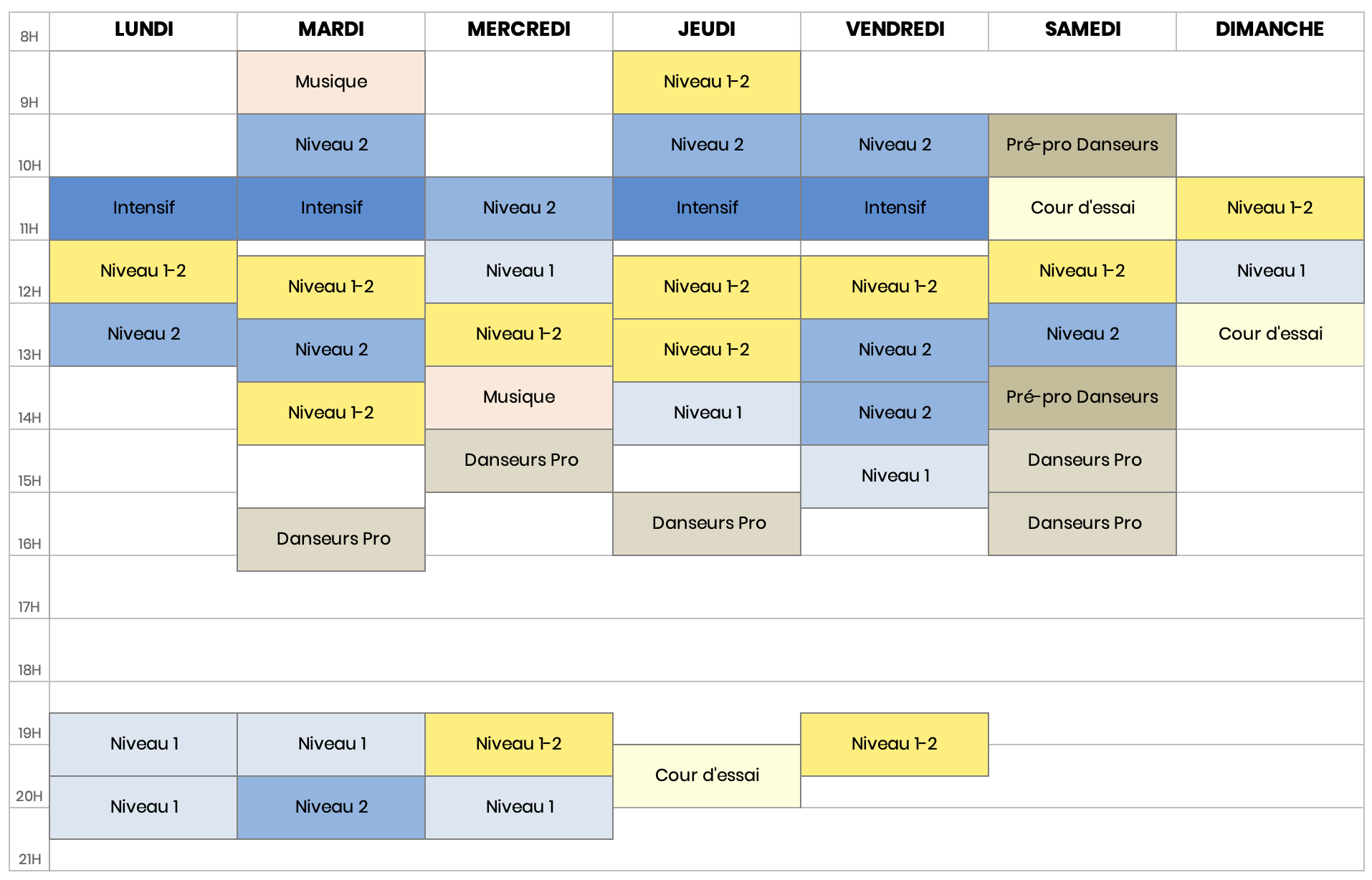 planning,gyrrotonic,couurs,paris,girotonic,girotonique